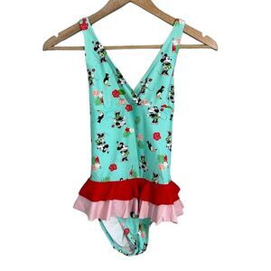 Hanna Andersson Disney Girls Swimsuit 150 US 12 One Piece Mickey Minnie